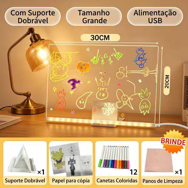 Suporte dobrável e kit completo da lousa mágica